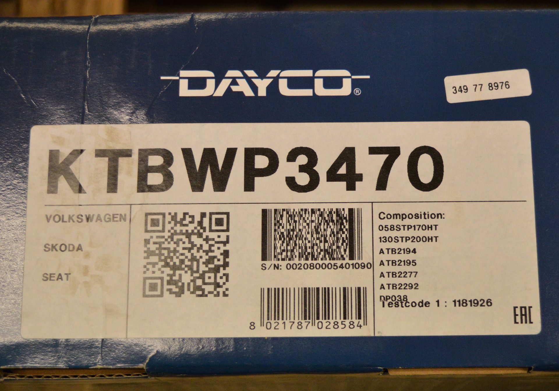 Dayco Timing Belt Kit with Water Pump KTBWP3470 - VW, Skoda, Seat - Image 2 of 2