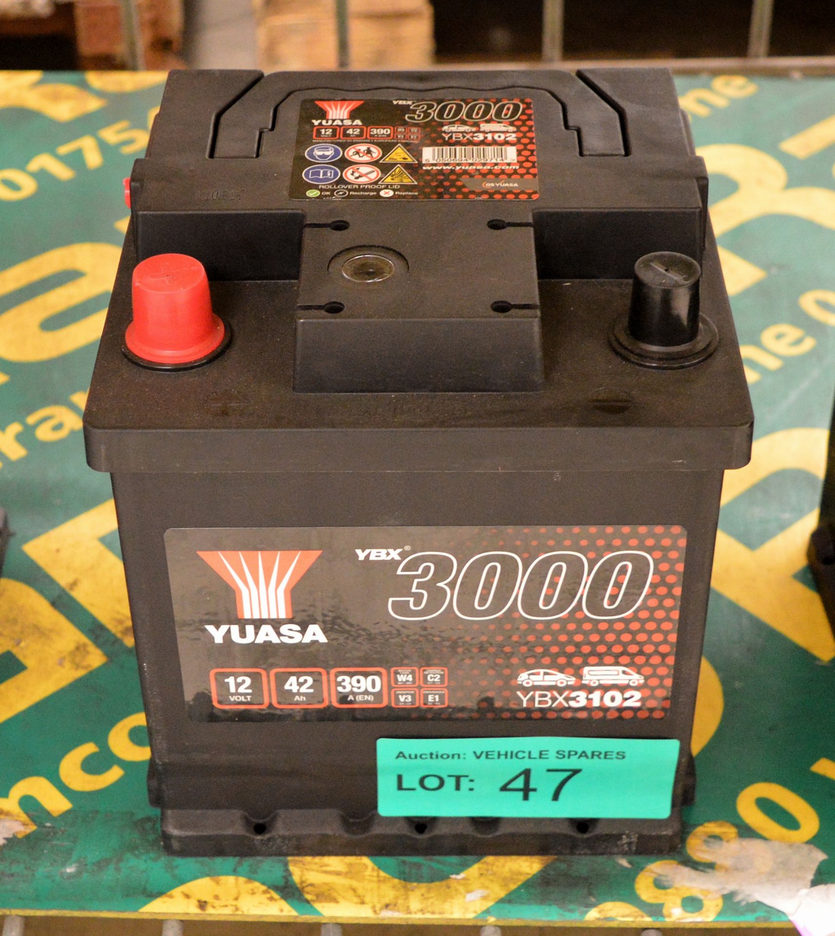 Yuasa YBX3102 12V 42Ah 390A Battery
