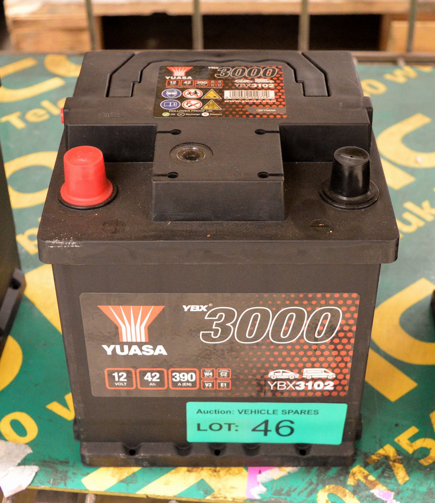 Yuasa YBX3102 12V 42Ah 390A Battery