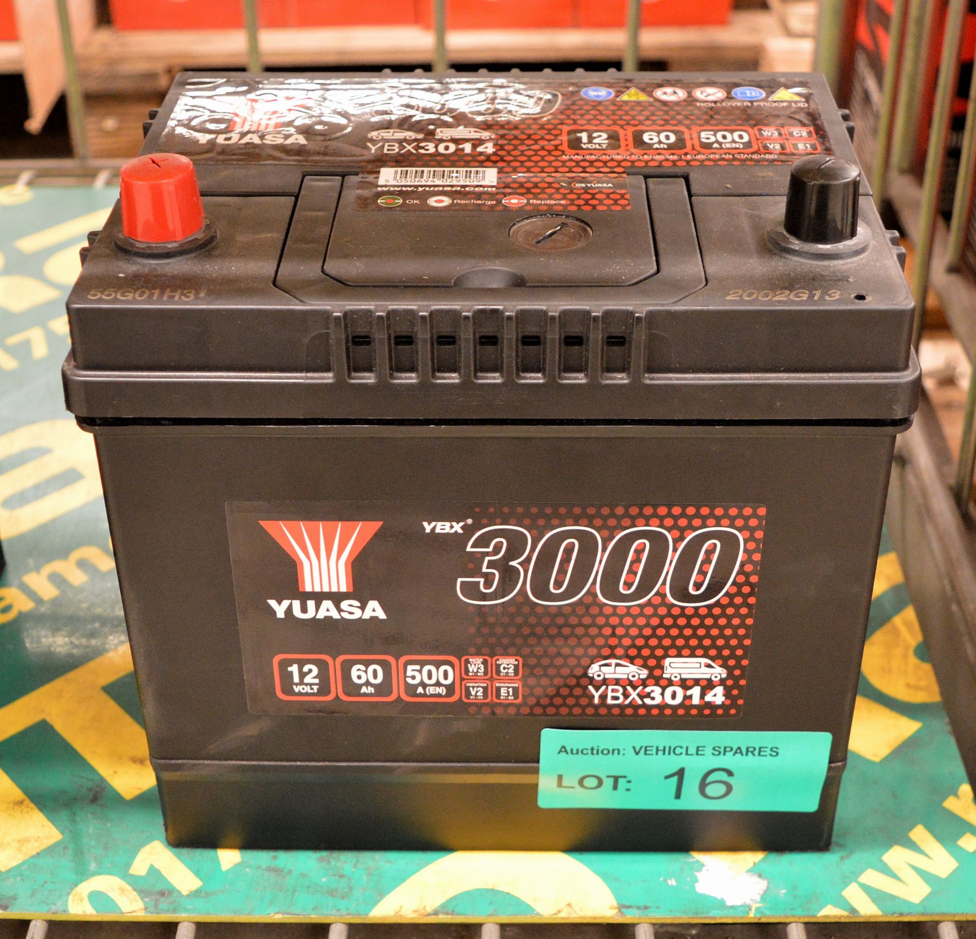 Yuasa YBX3014 12V 60Ah 500A Battery