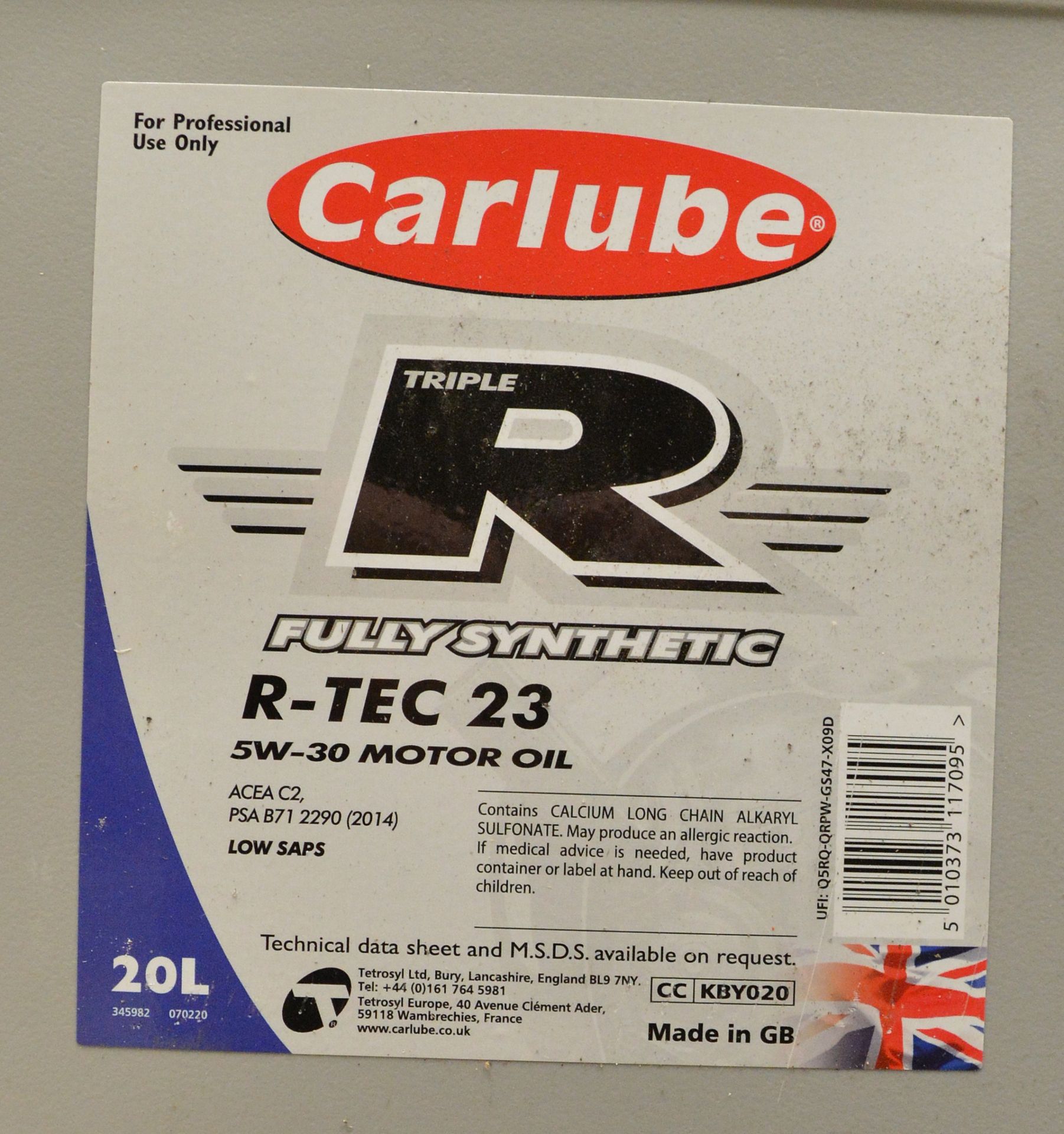 20L Carlube 5W-30 R-Tec 23 Fully Synthetic Motor Oil - Image 2 of 2