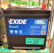 Exide Excell EB504 12V 50Ah 360A Battery