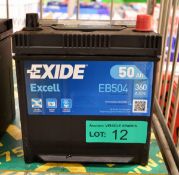 Exide Excell EB504 12V 50Ah 360A Battery