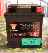 Yuasa YBX3202 12V 42Ah 390A Battery