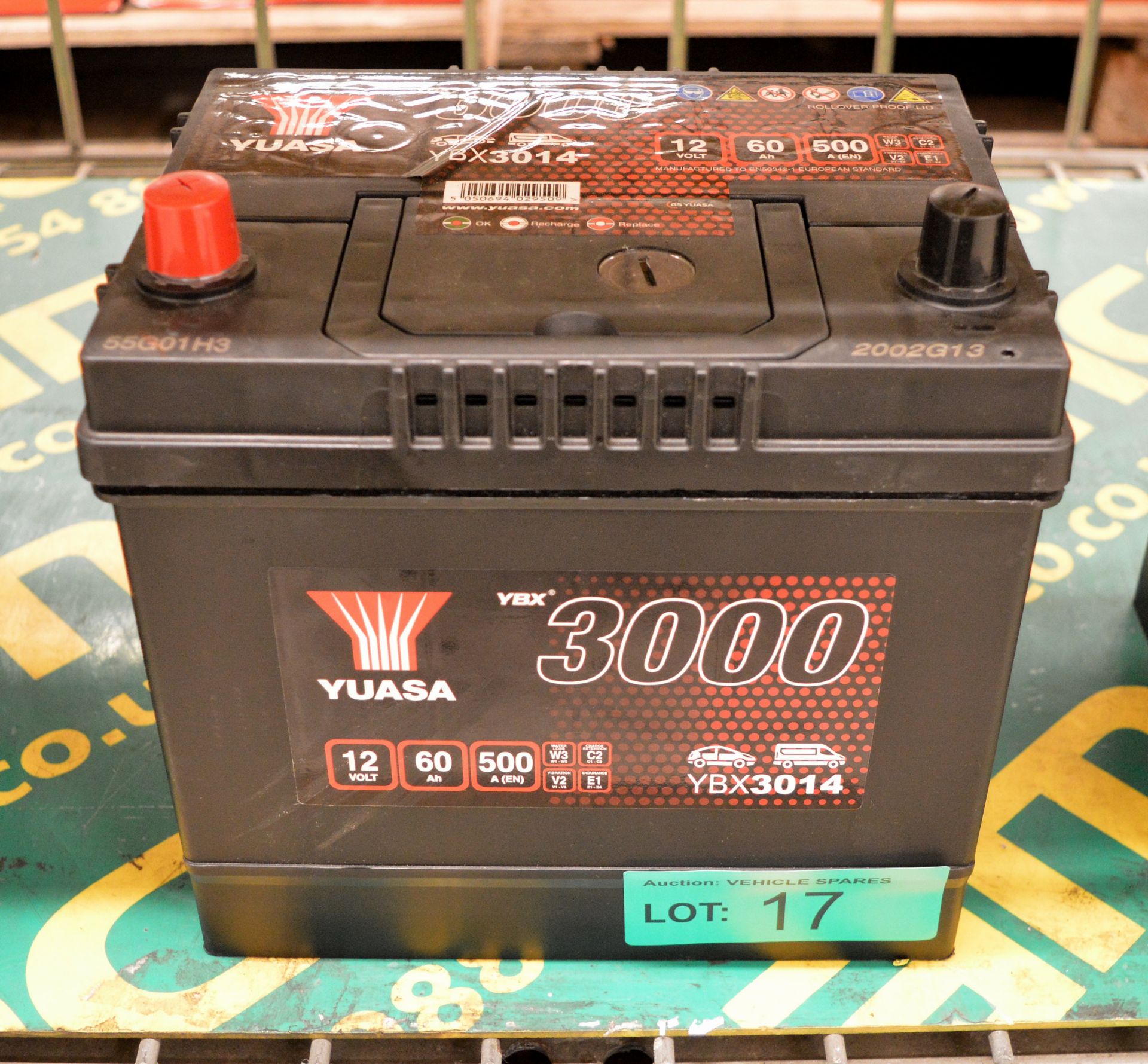 Yuasa YBX3014 12V 60Ah 500A Battery