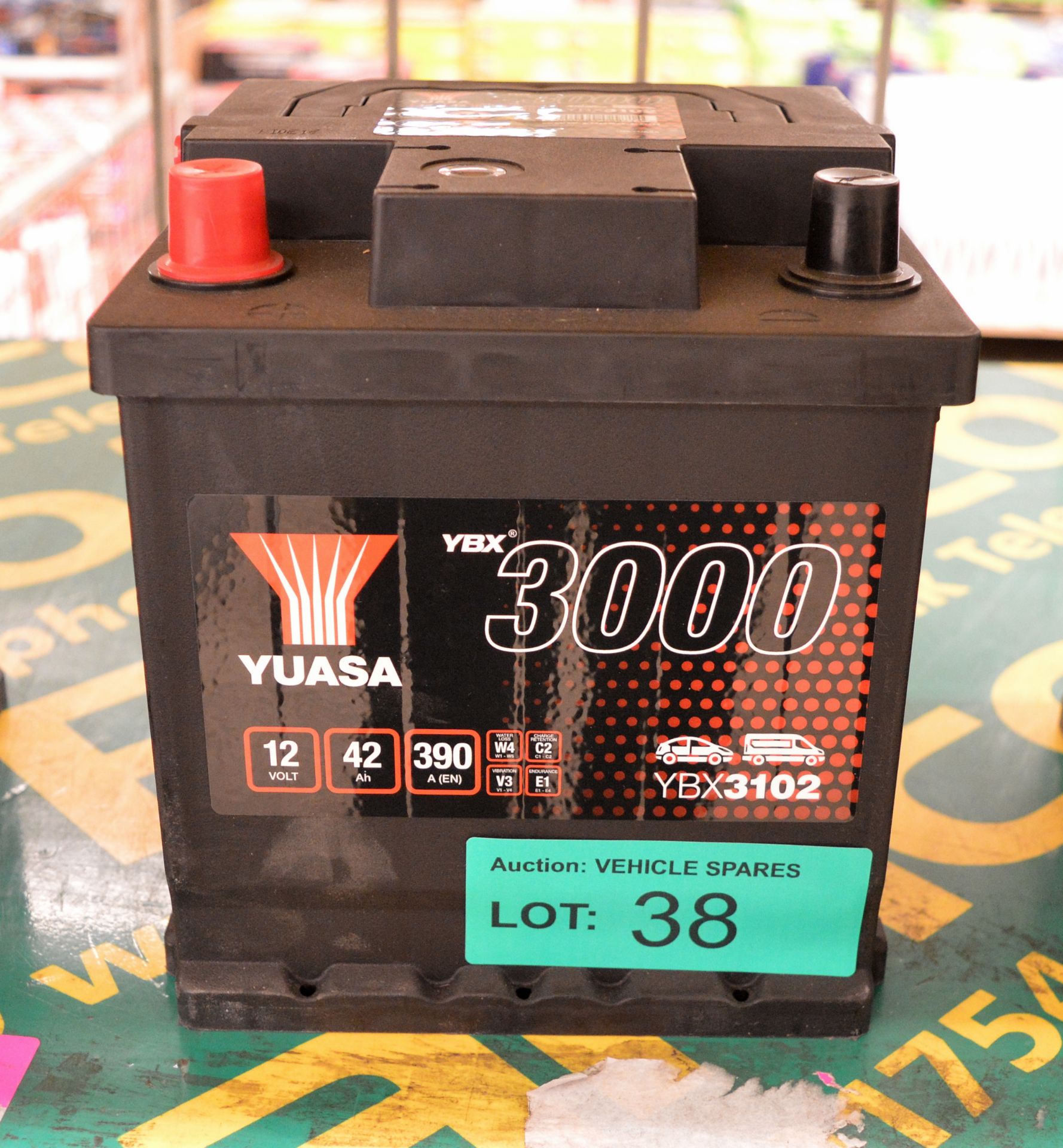 Yuasa YBX3102 12V 42Ah 390A Battery