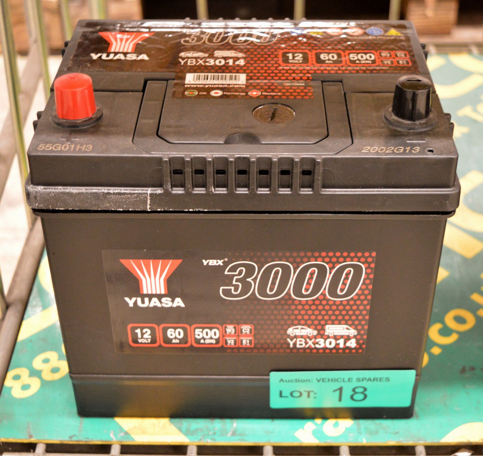 Yuasa YBX3014 12V 60Ah 500A Battery