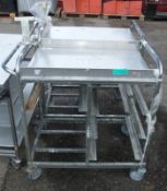 2x Mobile catering trollies - L 910mm x W 640mm x H 1040mm