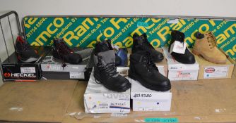 8 pairs of Work Boots/Shoes Assortment - Please check pictures for sizes