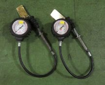 2x Newbow Tyre Pressure Gauges 0-260lbs/in