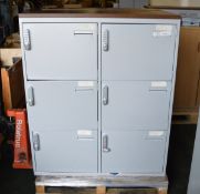 6 door locker cabinet - 1000mm wide x 475mm deep x 1190mm high