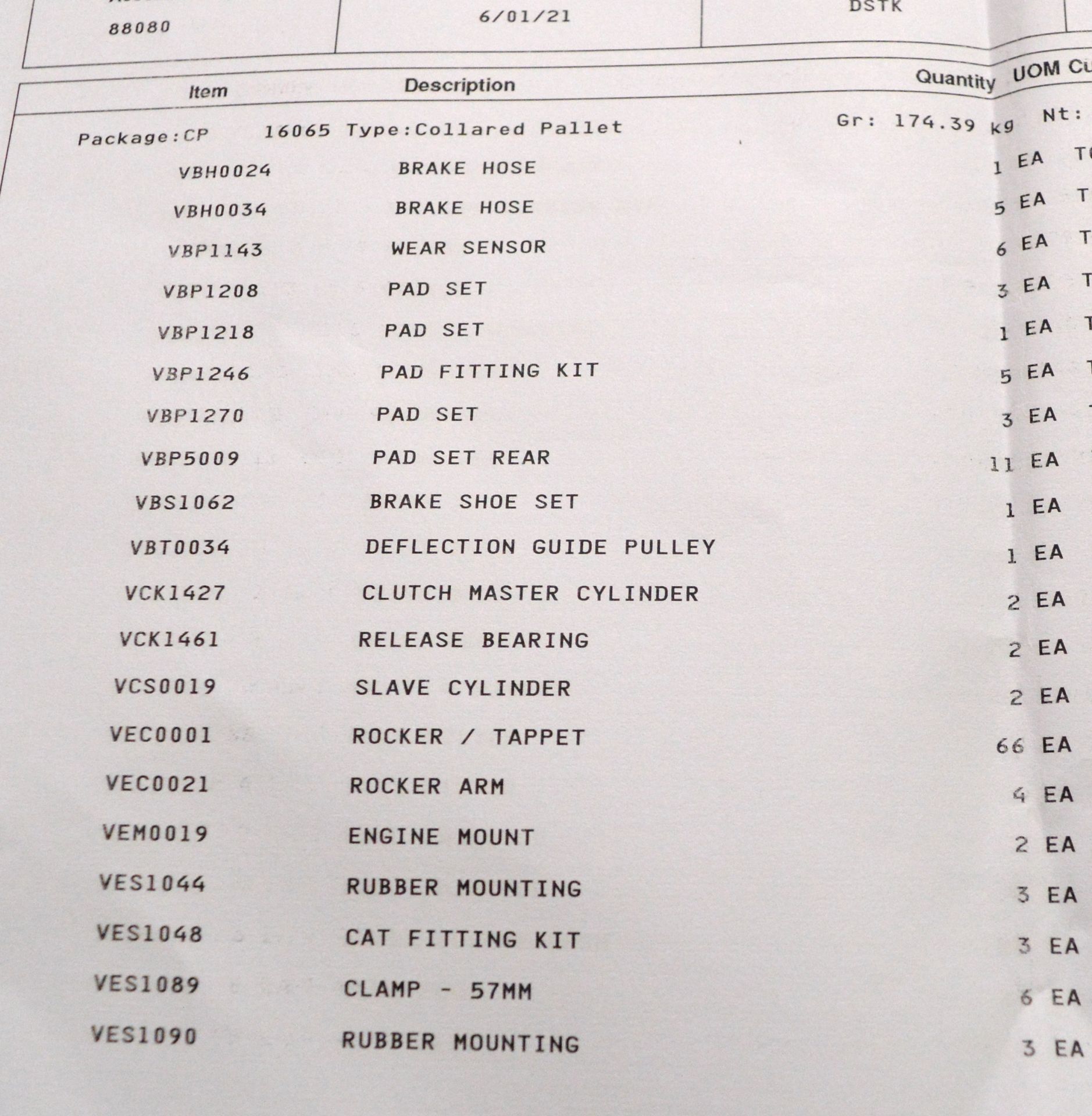 Vehicle parts - turbo hose, pulley alternator, lambda sensor, brake pad, sets, clutch cyli - Image 10 of 16