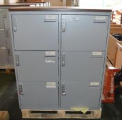 6 door locker cabinet - 1000mm wide x 475mm deep x 1190mm high