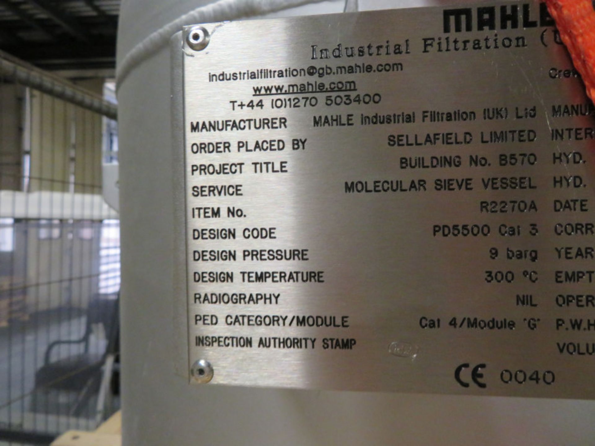 C02 Molecular Sieve Vessel in own pre made transit frame 1480mm wide x 1480mm deep - Image 5 of 5