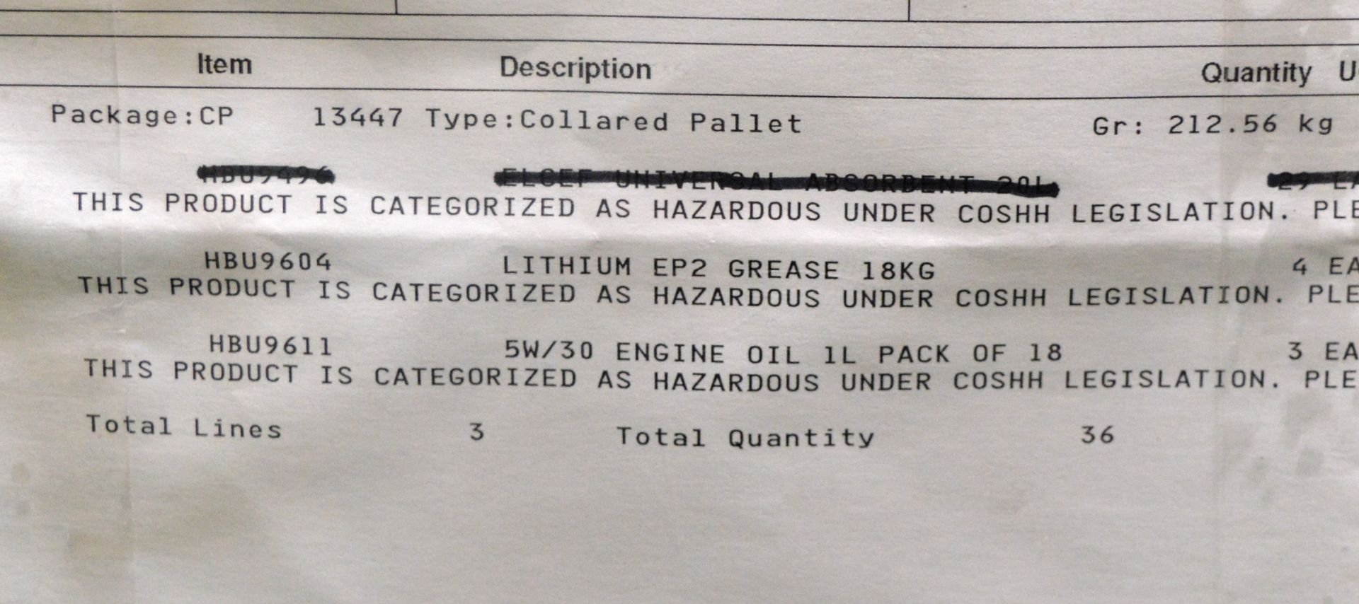 Vehicle parts - Engine oil, engine grease 18kg barrels - see picture for itinerary for mod - Image 6 of 6