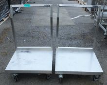 2x Moffat Stainless steel Trolley L 590mm x W 530mm x H 530mm