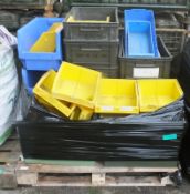 Lin bins & Various sized Green heavy duty plastic storage Tote Boxes