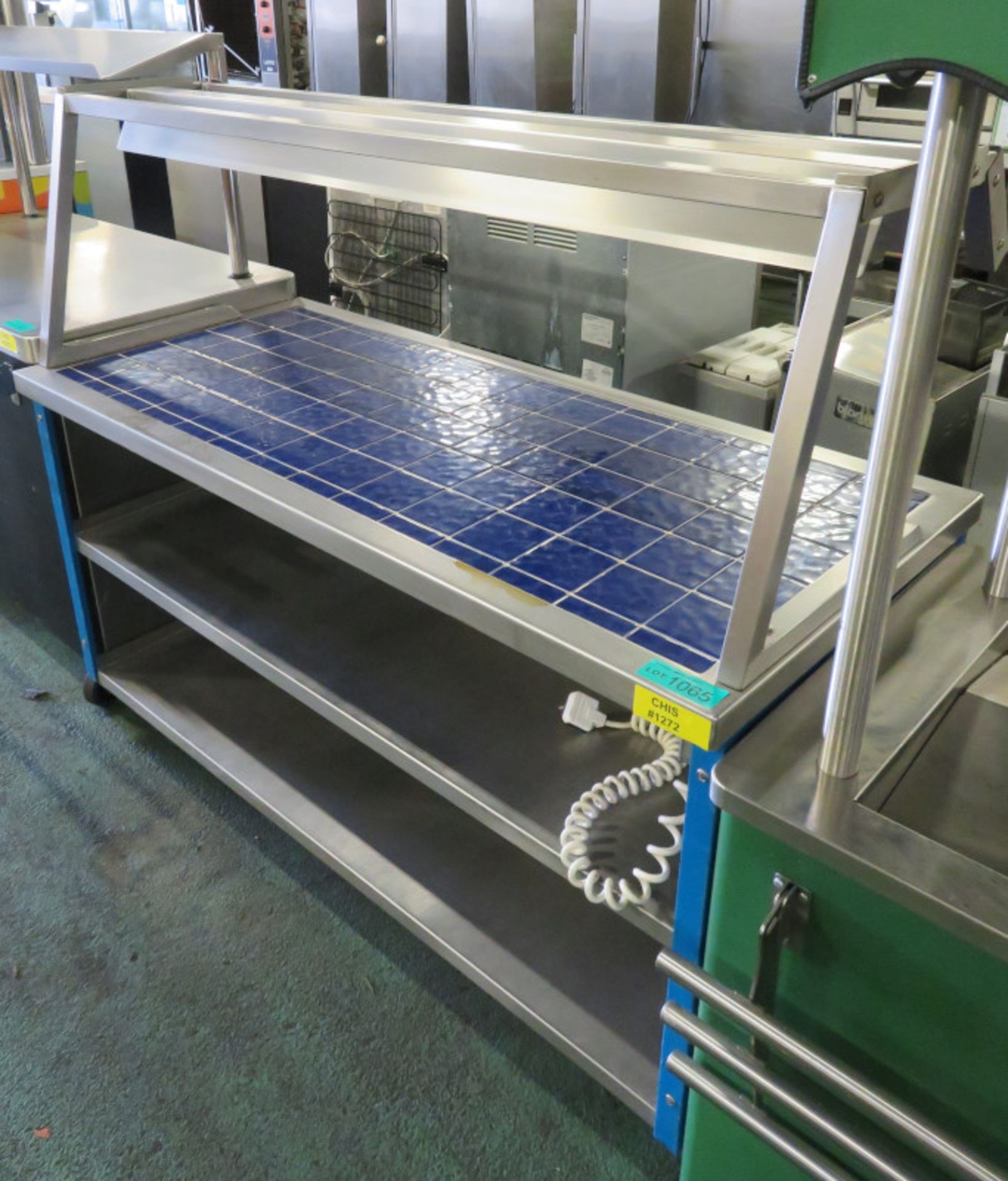 Heated servery counter with tray rail - 1500mm x 780mm x 1340mm - Image 2 of 4