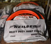 2x Neilsen heavy duty jump leads 800amp x 6M - CT0409