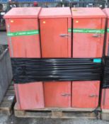 3x Red Fibreglass Empty Hose Cabinets L 730mm x W 380mm x H 1320mm