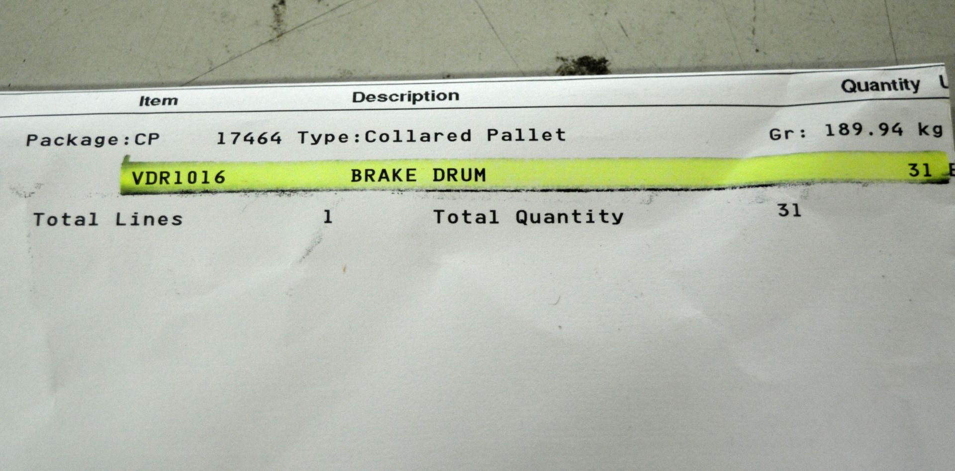 Vehicle parts - brake drums - see picture for itinerary for model numbers and quantites - - Image 5 of 5