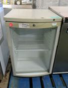 Tefcold glass fronted single door fridge - 500mm x 540mm x 780mm