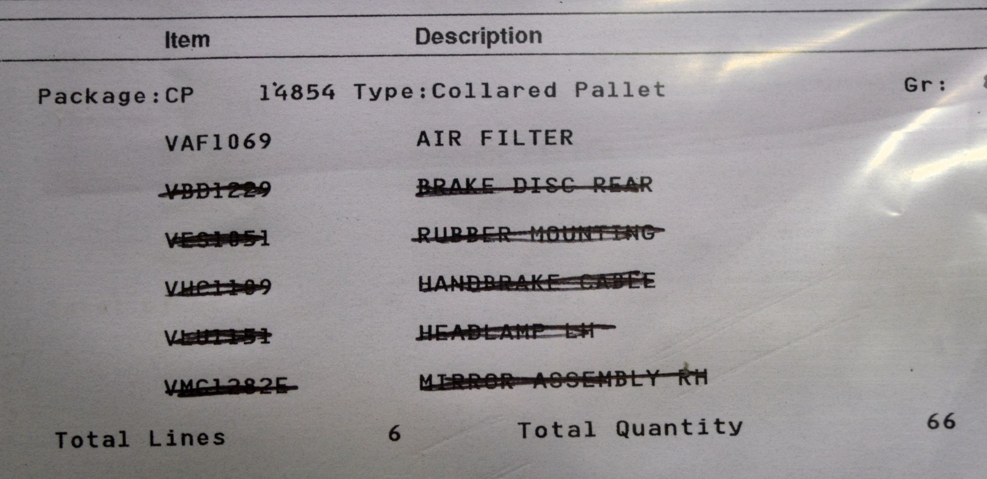 Vehicle parts - Air filters - see picture for itinerary for model numbers and quantites - - Image 5 of 5