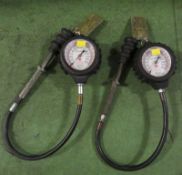 2x Newbow Tyre Pressure Gauges 0-260lbs/in