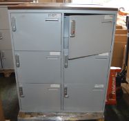 6 door locker cabinet - 1000mm wide x 475mm deep x 1190mm high