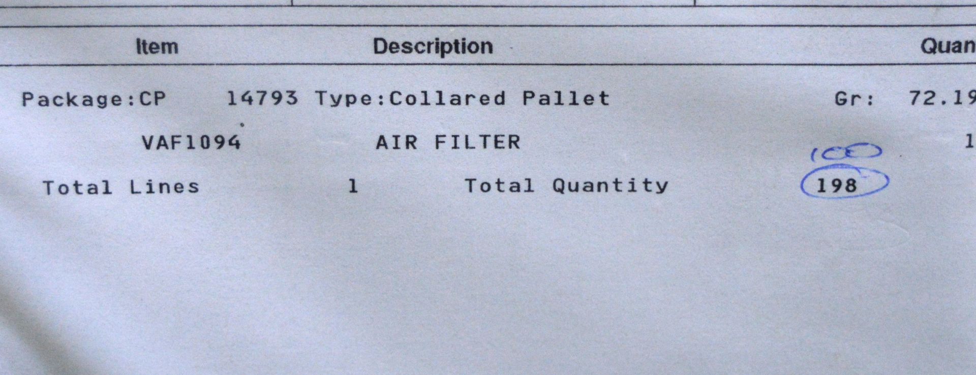 Vehicle parts - air filters - see picture for itinerary for model numbers and quantites - - Image 4 of 4