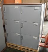 6 door locker cabinet - 1000mm wide x 475mm deep x 1190mm high