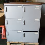 6 door locker cabinet - 1000mm wide x 475mm deep x 1190mm high