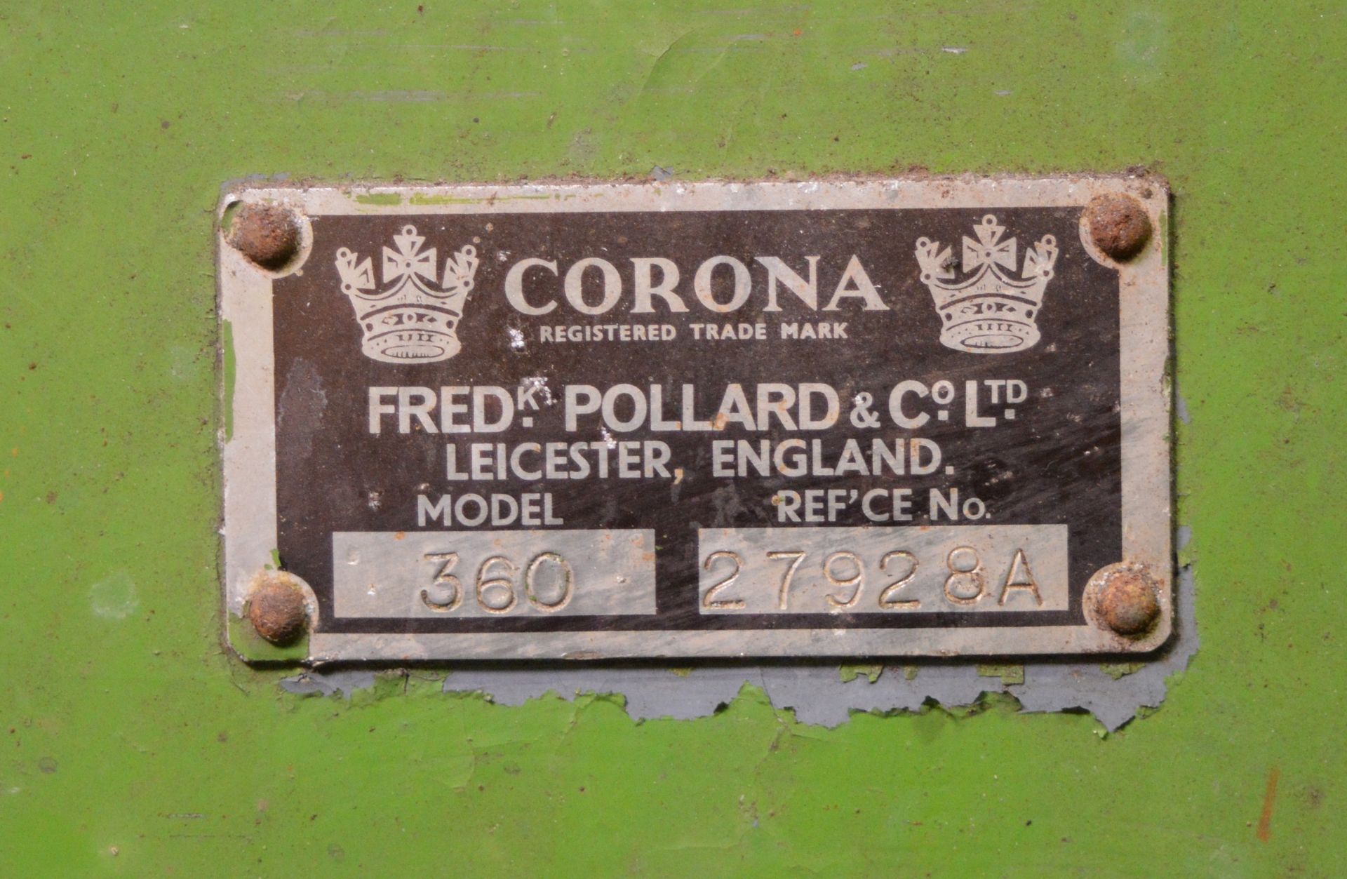 Fredk Pollard & Co Ltd Corona 360 universal milling machine - serial 27928A - Image 4 of 9