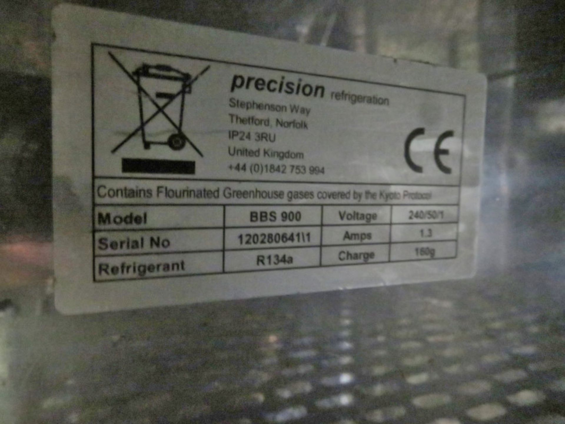 Precision double door glass fronted fridge - 900mm x 500mm x 900mm, Osbourne double door g - Image 3 of 6