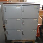 6 door locker cabinet - 1000mm wide x 475mm deep x 1190mm high