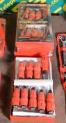 4x Dekton soft grip go through screwdriver sets - 9 piece - magnetic