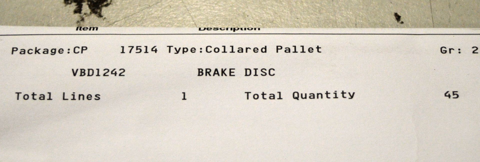 Vehicle parts - Brake discs - see picture for itinerary for model numbers and quantites - - Image 4 of 4