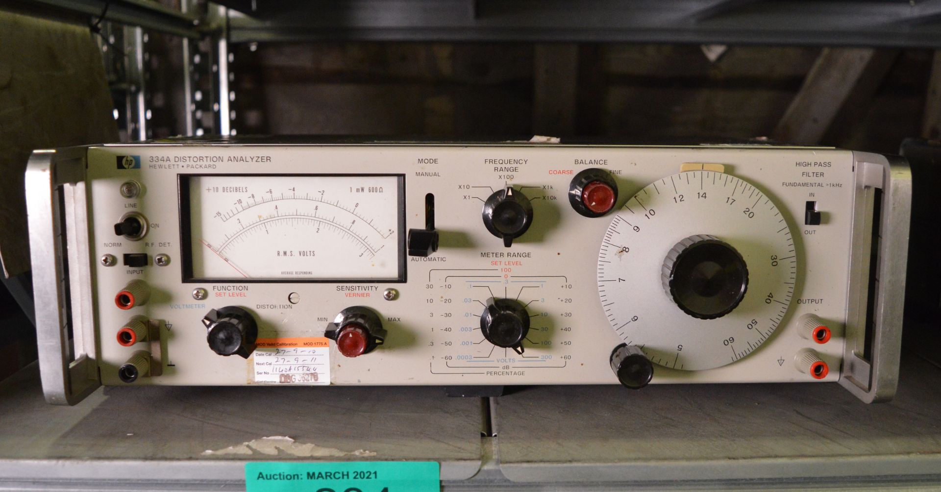 HP 334A Distortion Analyzer - Image 3 of 3