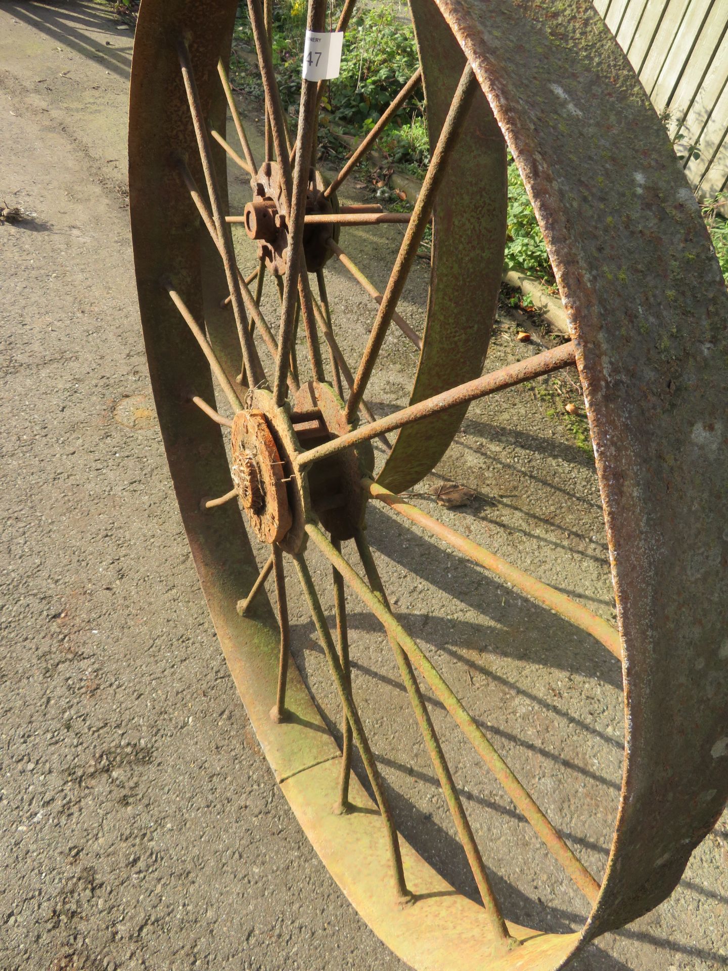Pair Steel Wheels - Possibly From A Corn Drill - Image 3 of 6
