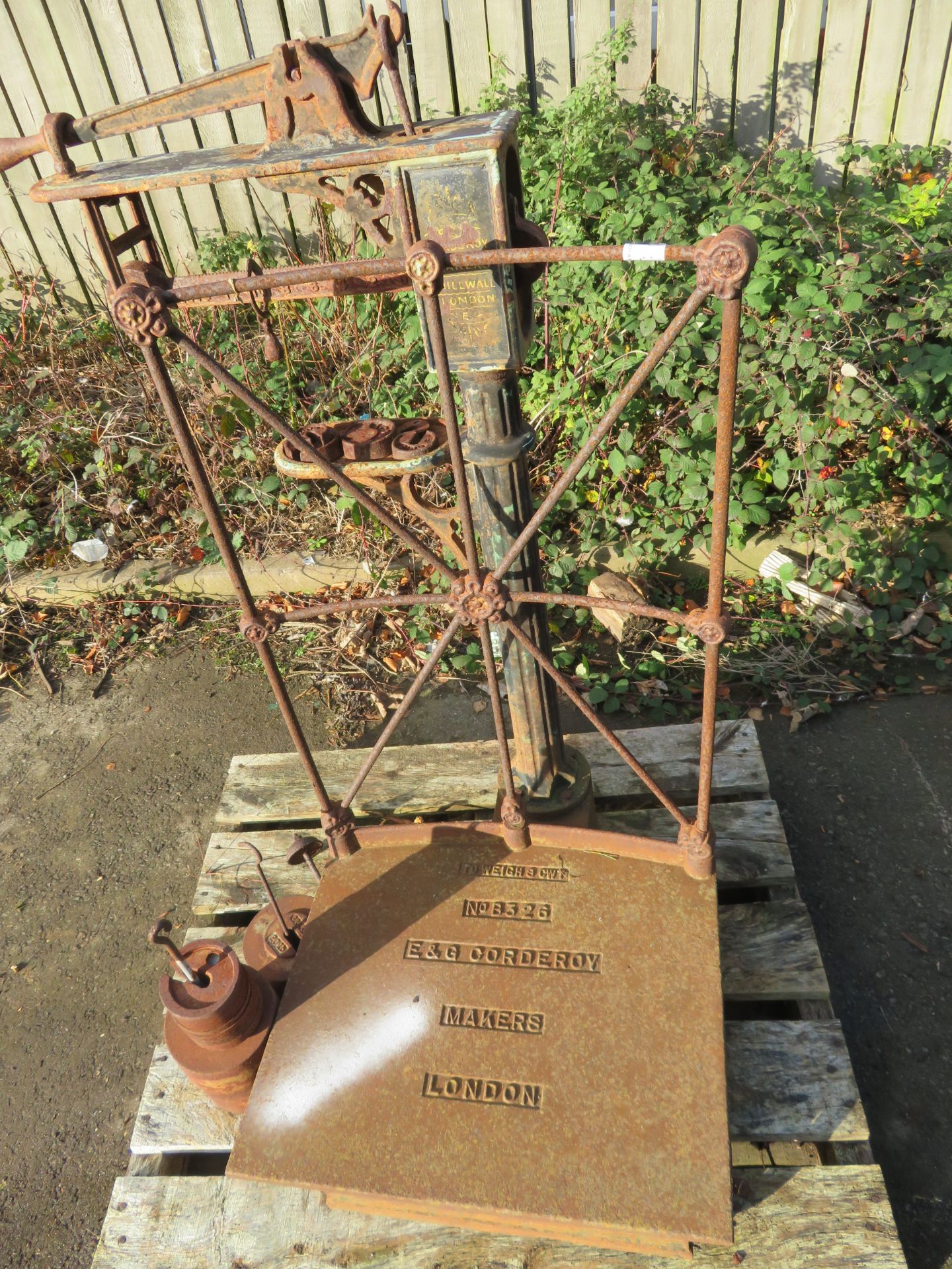 E & G Corderoy Makers Millwall London - Platform Weigh Scales - 9cwt - Image 3 of 10