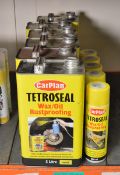 5x Carplan Tetroseal Wax/Oil Rustproofing - Black, 1x Clear - 5 litre & 5x 500ml Clear (spray cans)