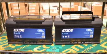 2x Exide Excell EB950 Batteries