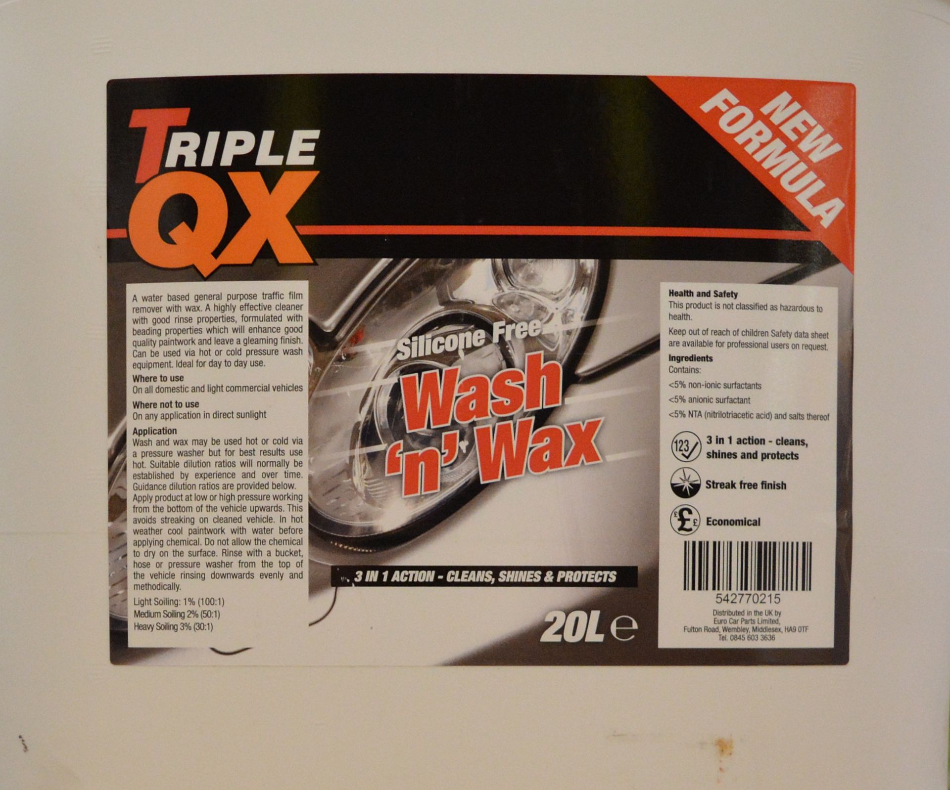 2x Triple QX Wash n Wax - 20L Bottles - Image 2 of 2