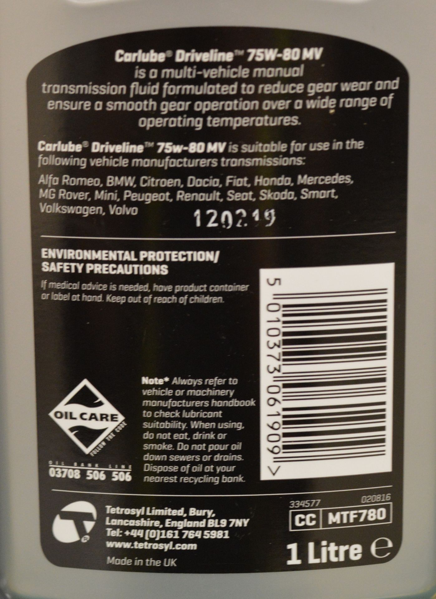 3x Carlube 75W-80MV & 3x 75W-90MV Manual transmission fluid - 1L - Image 3 of 3