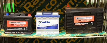 Drivemaster 075 60Ah EN 520 CCA, Varta C22 & Drivemaster 640 100Ah EN 780 CCA Batteries