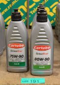 4x Carlube Extreme Pressure Axle Oil - 80W-90 & 1x Carlube Fully Synthetic Axle Oil - 1L