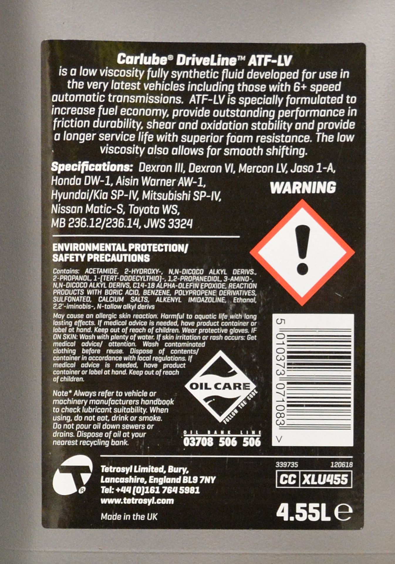 4x Carlube Driveline ATF-LV Automatic transmission Fluid - 5L - Image 3 of 3