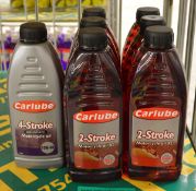 6x Carlube 2-Stroke Motorcycle Oil XL - 1L and 1x 4-Stroke semi synthetic Motorcycle Oil