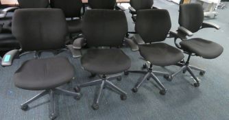 4x Humanscale Freedom Task Office Swivel Chairs. Varying Condition.