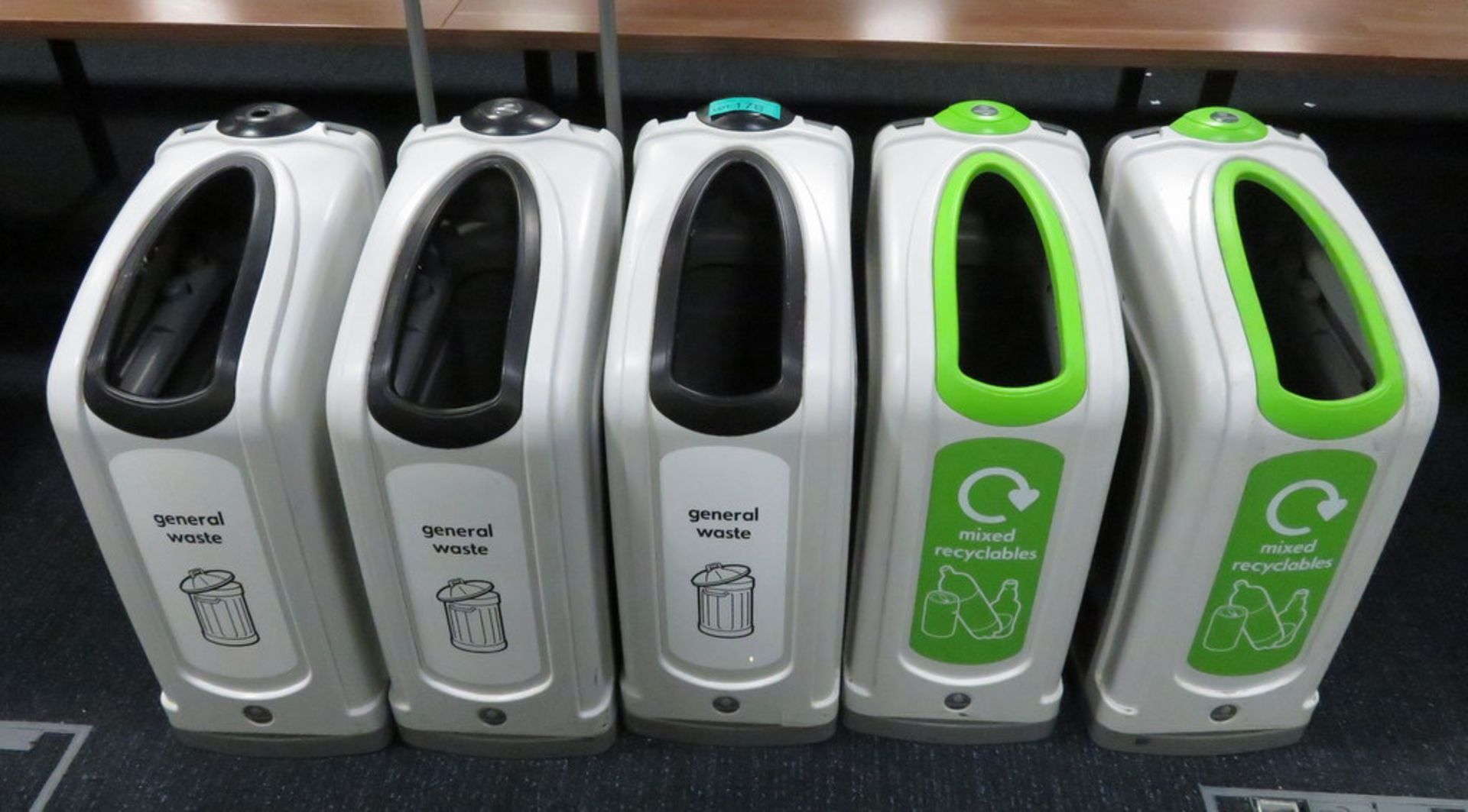 5x Various Waste Bins. To Include: General Waste & Mixed Recyclables.